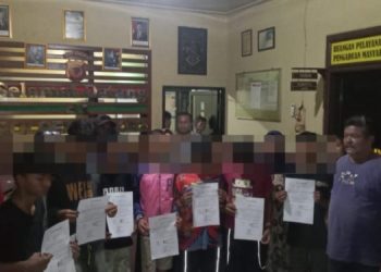 Polsek Sliyeg Gagalkan Tawuran dan Amankan Delapan Remaja Bersenjata Tajam
