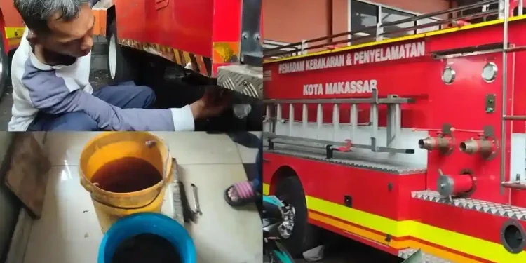 Pemuda Nekat Curi Solar Mobil Damkar Makassar, Akui Uang Habis di Slot