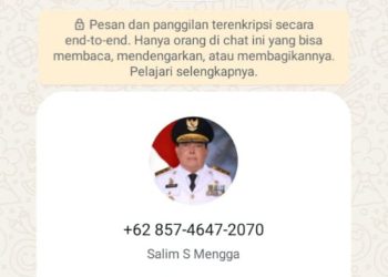 Waspada! Akun WhatsApp Palsu Catut Nama Wagub Salim S. Mengga untuk Aksi Penipuan